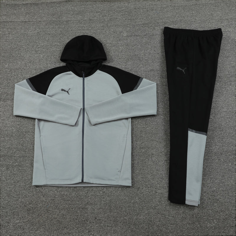 Conjunto Puma - Jaqueta com Capuz + Calça, Cinza