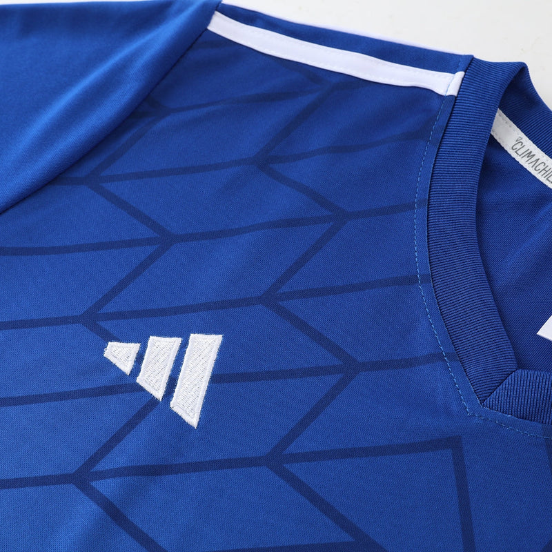 Conjunto Adidas - Camisa + Short, Azul com Azul Escuro