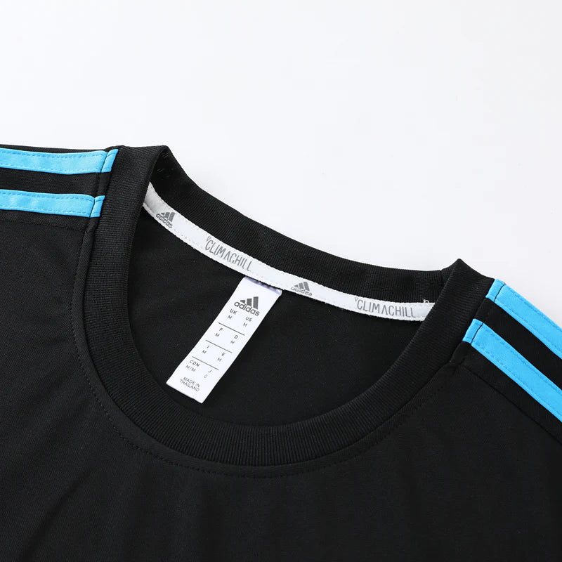 Conjunto Adidas - Camisa + Short, Preto com Azul