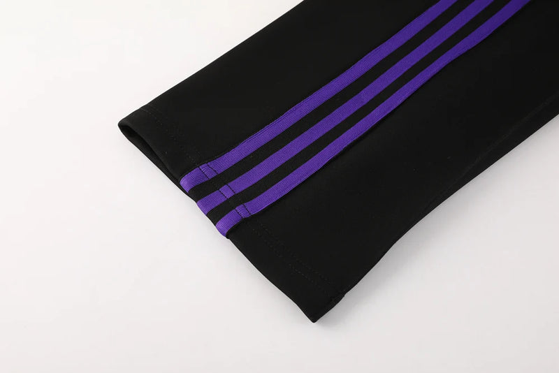 Conjunto Adidas - Jaqueta + Calça, Preto com Roxo