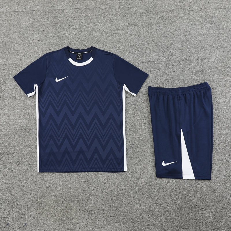Conjunto Nike - Camisa + Short, Azul Escuro com Branco