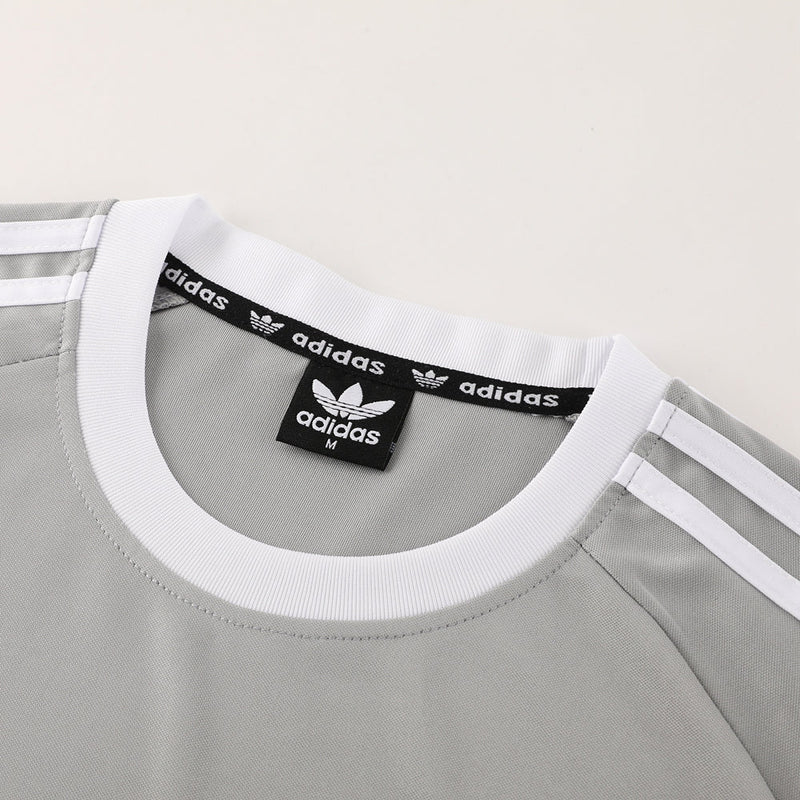Conjunto Adidas - Camisa + Short, Cinza com Preto