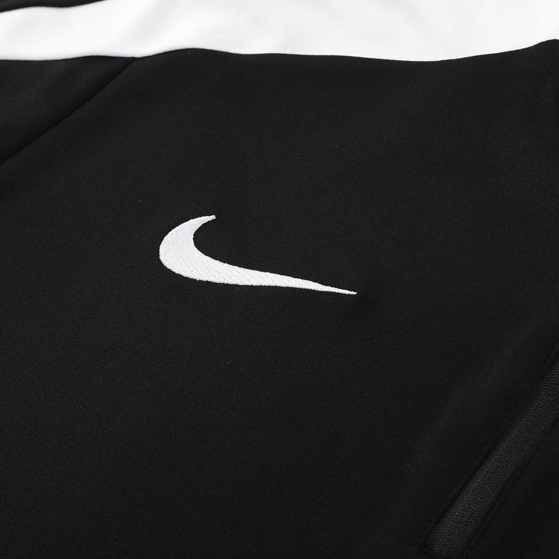 Conjunto Nike Dri-Fit de Frio - Jaqueta + Calça, Preto com Branco