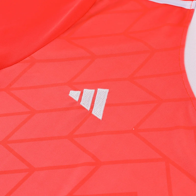 Conjunto Adidas - Camisa + Short, Laranja com Preto