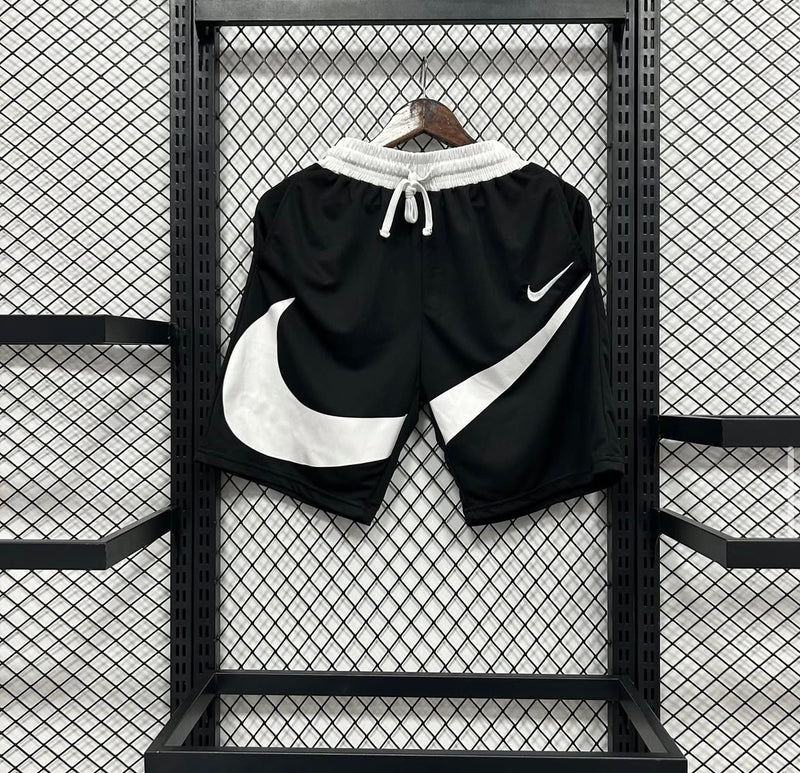 Short Nike Swoosh 2, Preto com Branco