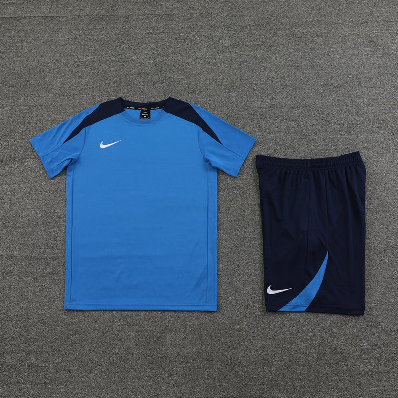 Conjunto Nike - Camisa + Short, Azul com Preto