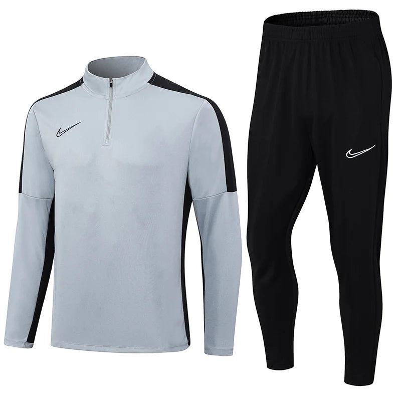 Conjunto Nike Dri-Fit de Frio - Jaqueta + Calça, Cinza com Preto