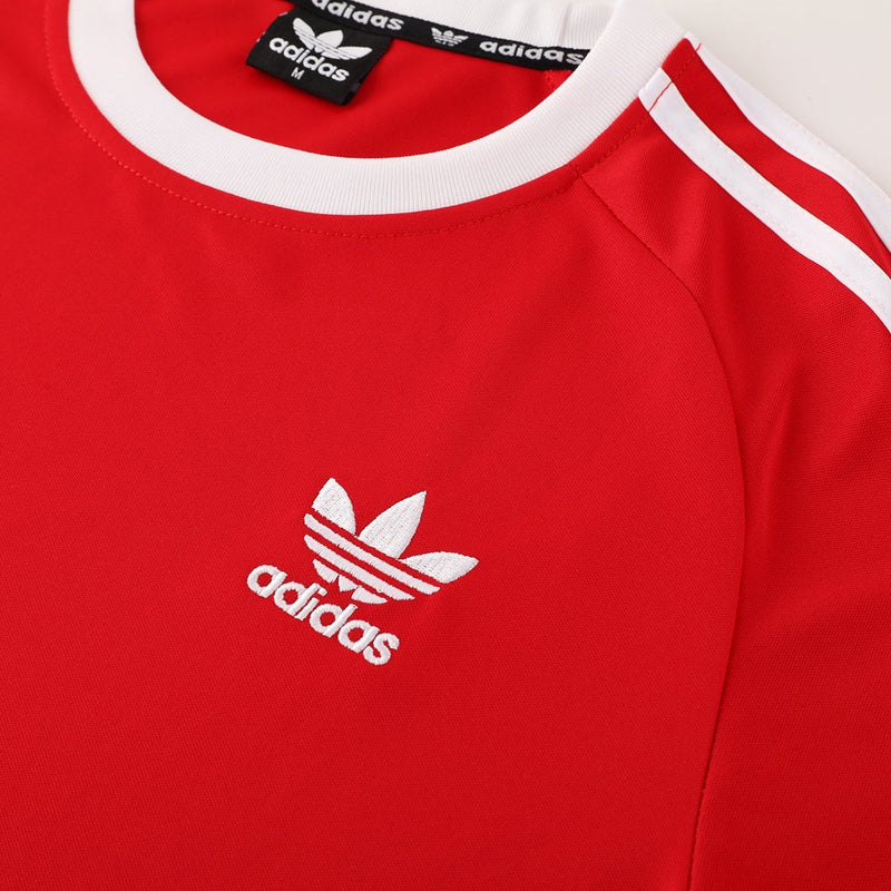 Conjunto Adidas - Camisa + Short, Vermelho com Preto