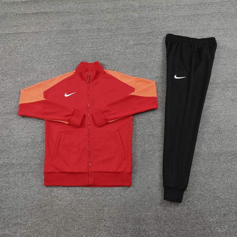 Conjunto de Treino Nike Dri-Fit - Jaqueta + Calça, Vermelho com Preto