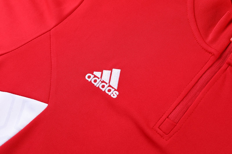 Conjunto Adidas - Jaqueta + Calça, Vermelho com Preto