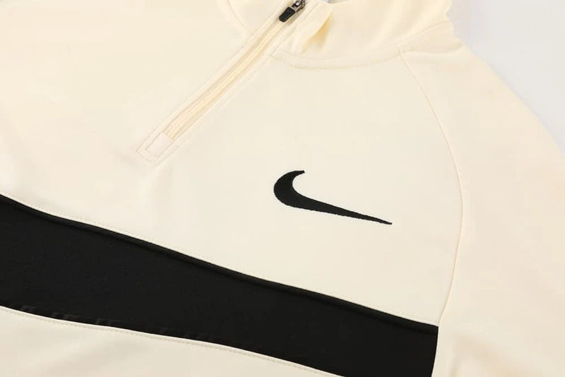 Conjunto Nike Dri-Fit de Frio - Jaqueta + Calça, Creme