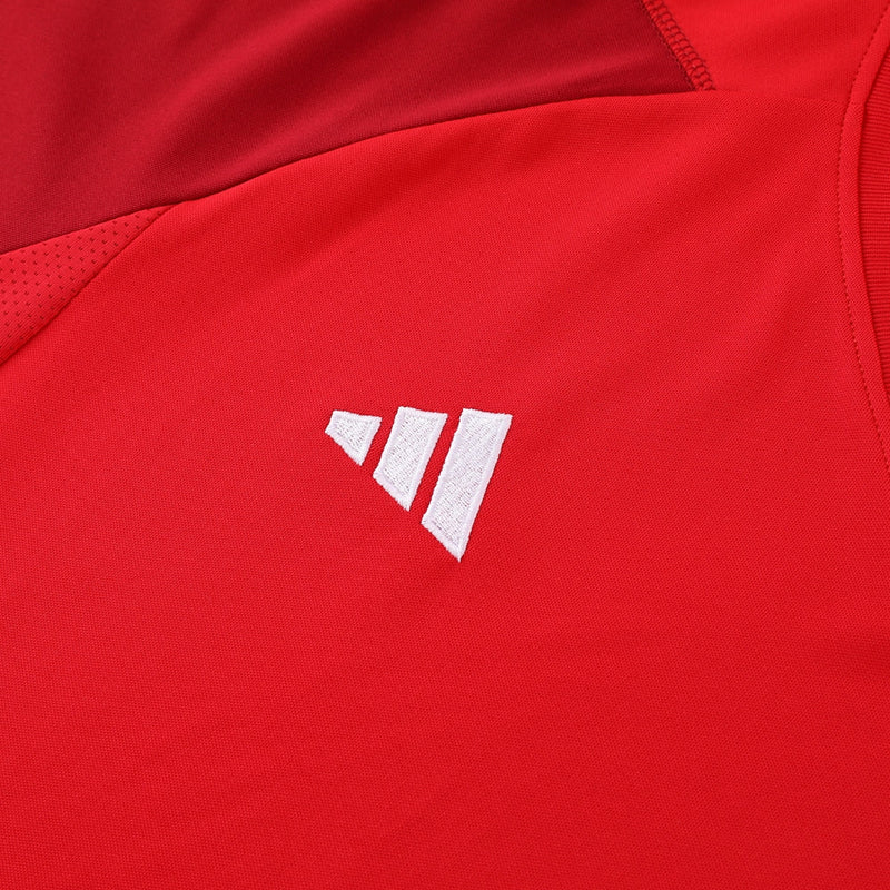 Conjunto Adidas - Camisa + Short, Vermelho com Preto
