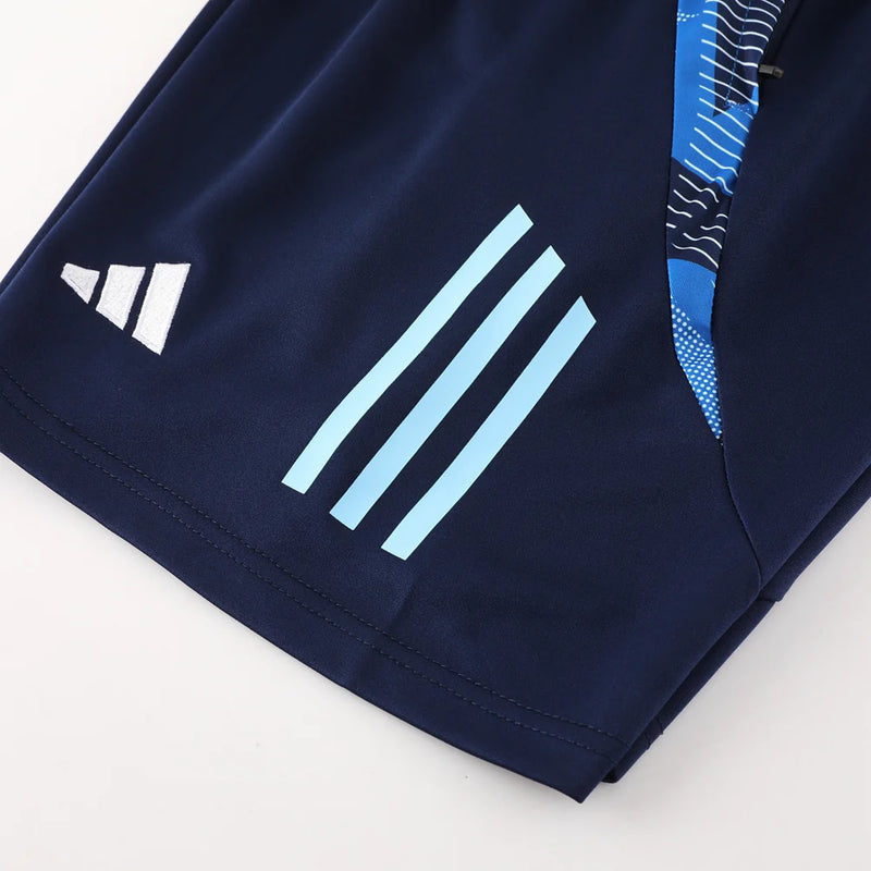 Conjunto Adidas - Camisa + Short, Azul com Azul Escuro
