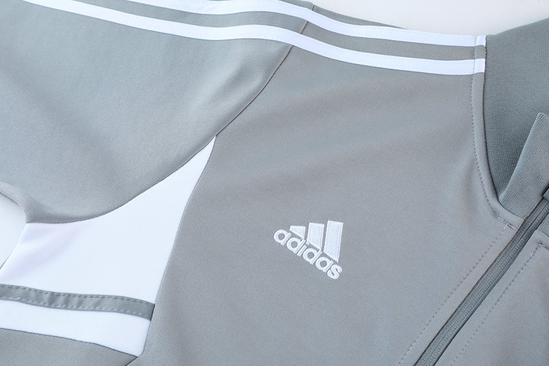 Conjunto Adidas - Jaqueta + Calça, Cinza com Preto