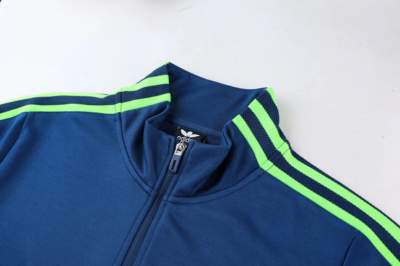 Conjunto Adidas - Jaqueta + Calça, Azul com Verde