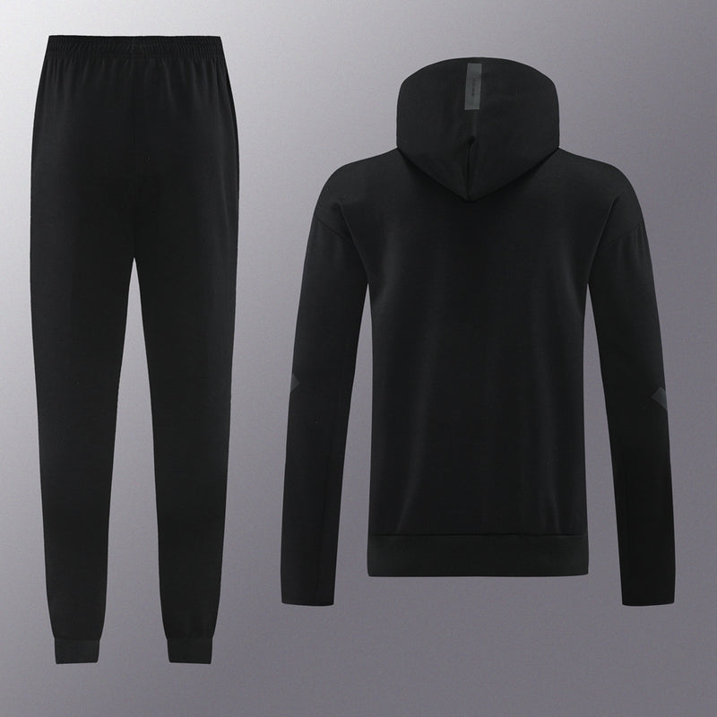 Conjunto Adidas - Jaqueta com Capuz + Calça, All Black