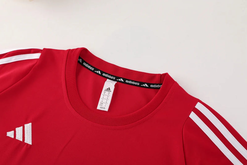 Conjunto Adidas - Camisa + Short, Vermelho com Preto