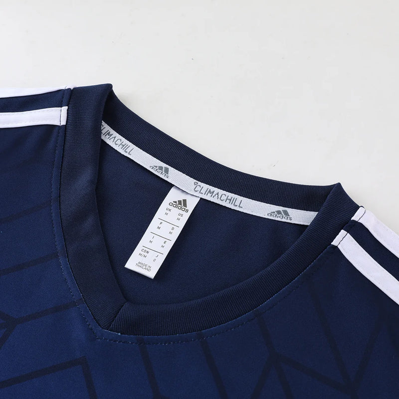 Conjunto Adidas - Camisa + Short, Azul com Preto