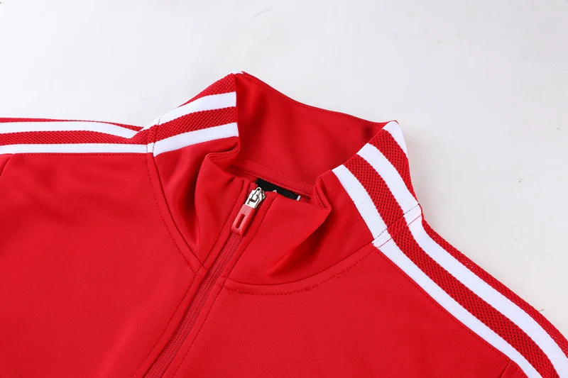 Conjunto Adidas - Jaqueta + Calça, Vermelho com Preto
