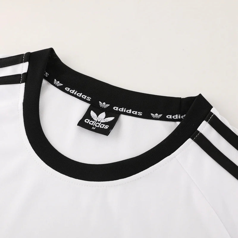 Conjunto Adidas - Camisa + Short, Branco com Preto