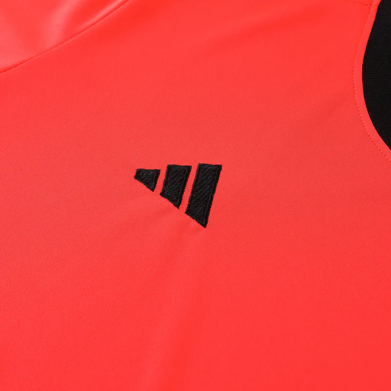 Conjunto Adidas - Camisa + Short, Laranja com Preto