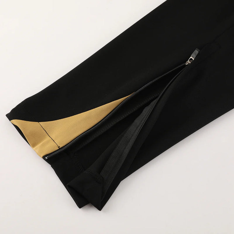 Conjunto Nike Dri-Fit de Frio - Jaqueta + Calça, Preto com Amarelo