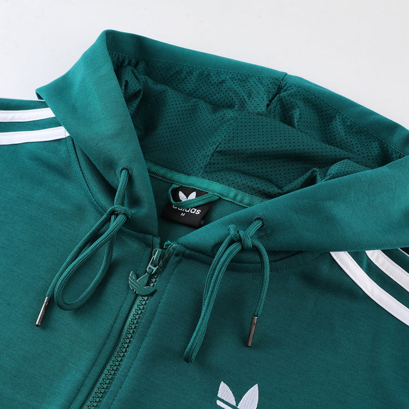 Conjunto Moletom Adidas - Jaqueta com Capuz + Calça, Verde com Preto