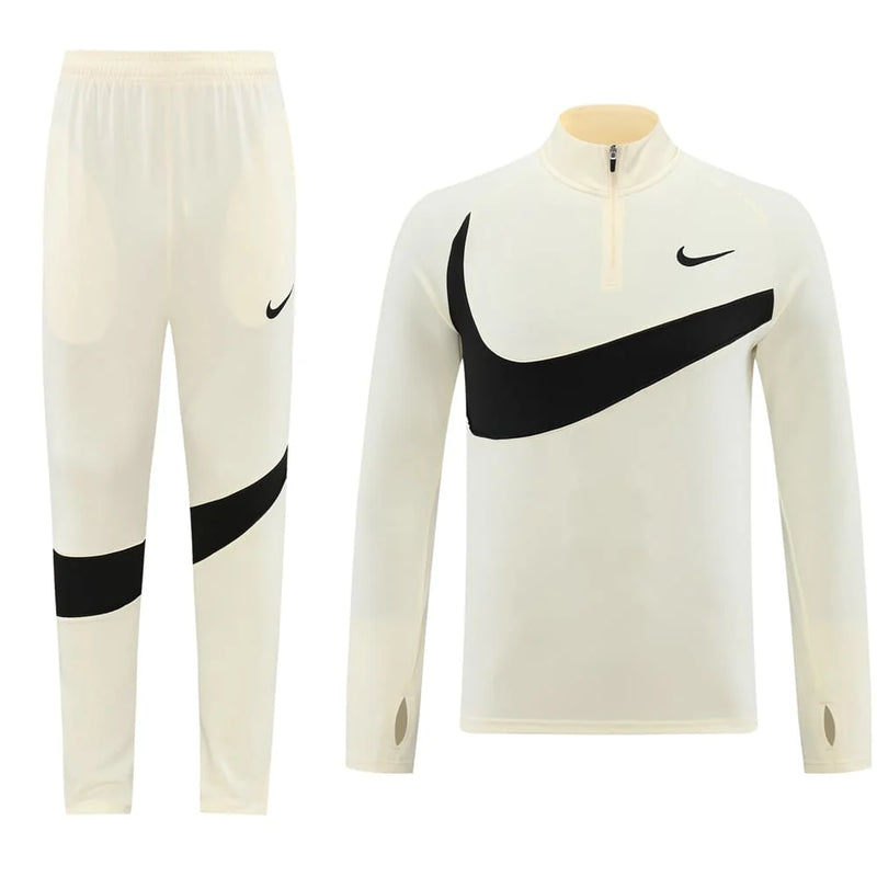 Conjunto Nike Dri-Fit de Frio - Jaqueta + Calça, Creme
