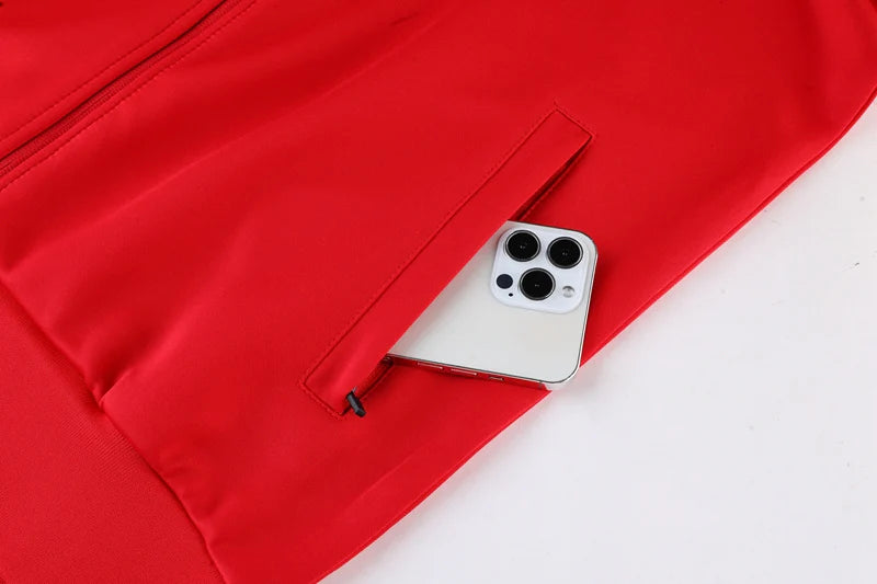Conjunto Adidas - Jaqueta + Calça, Vermelho com Preto