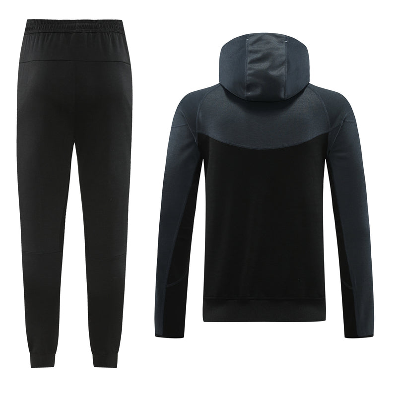 Conjunto Nike Tech Fleece, Cinza com Preto