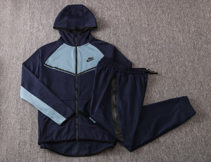 Conjunto Nike Tech Fleece, Azul Claro com Azul Escuro