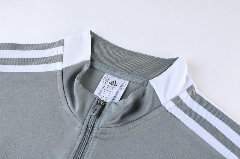 Conjunto Adidas - Jaqueta + Calça, Cinza com Preto