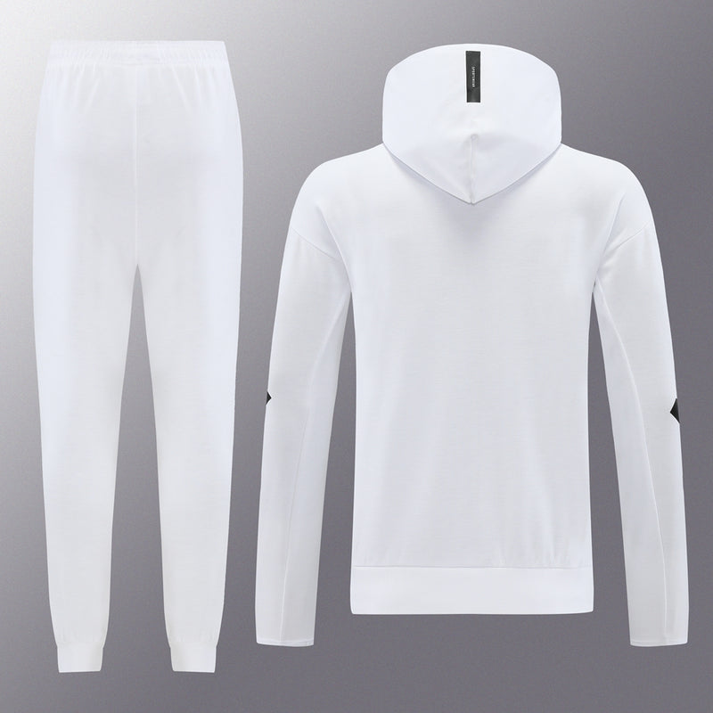 Conjunto Adidas - Jaqueta com Capuz + Calça, Branco