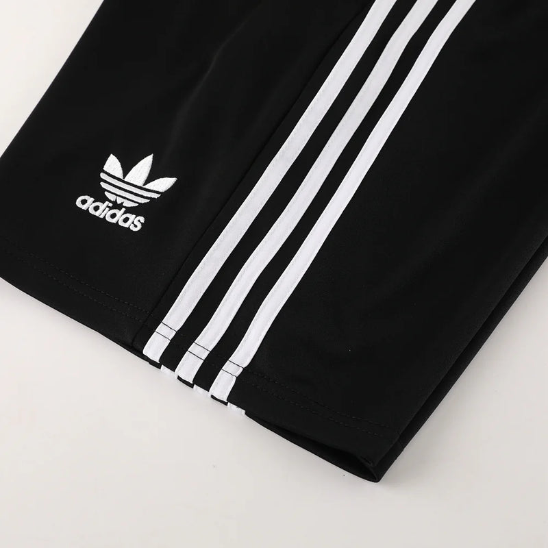Conjunto Adidas - Camisa + Short, Branco com Preto