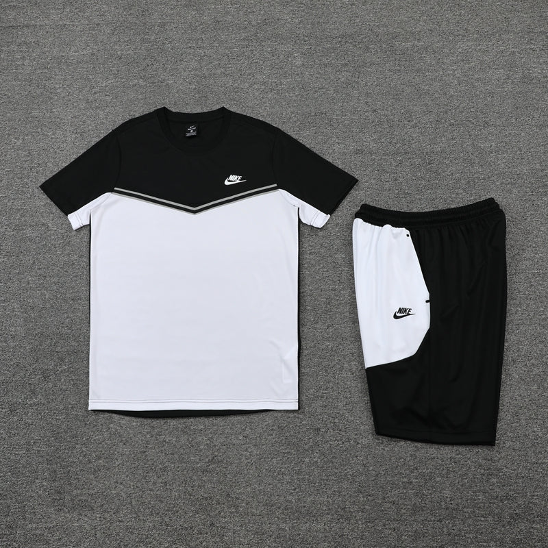 Conjunto Nike - Camisa + Short, Preto com Branco