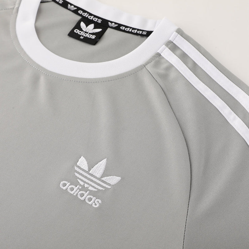 Conjunto Adidas - Camisa + Short, Cinza com Preto
