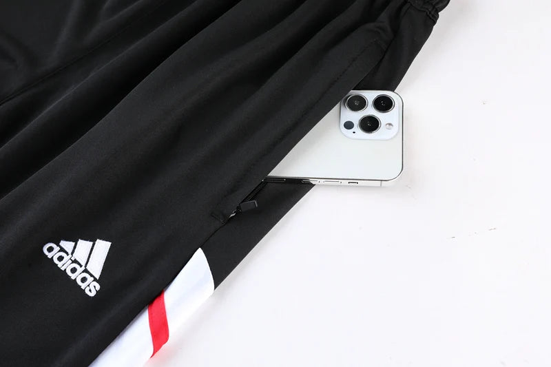 Conjunto Adidas - Jaqueta + Calça, Vermelho com Preto