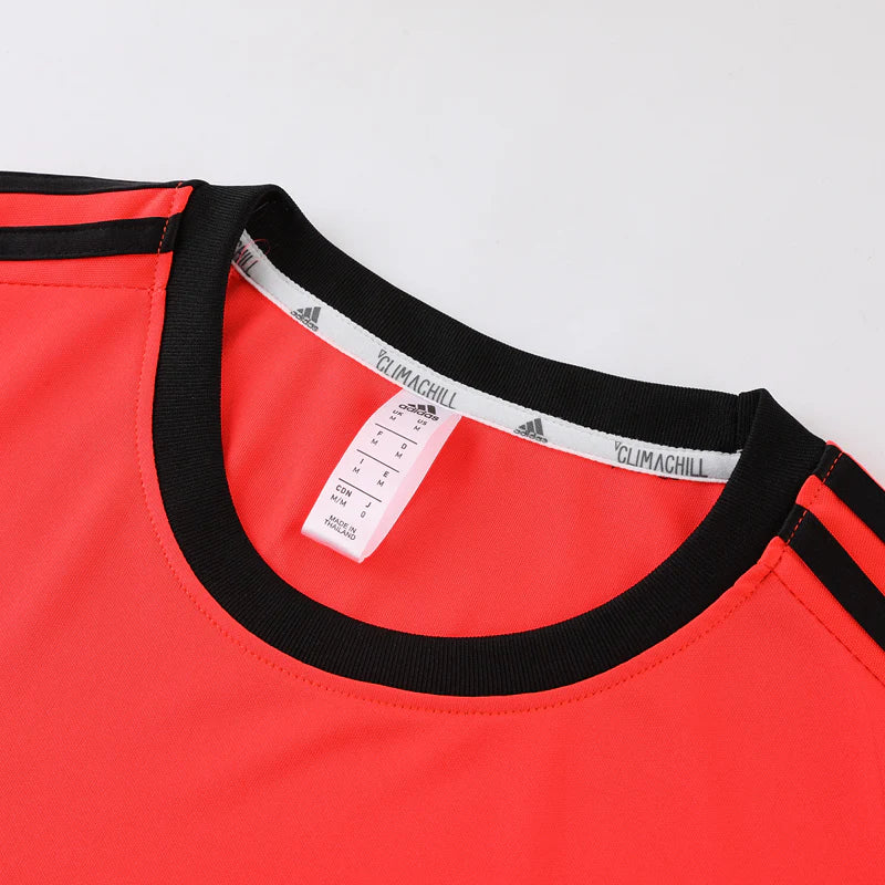 Conjunto Adidas - Camisa + Short, Laranja com Preto