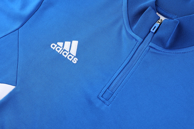 Conjunto Adidas - Jaqueta + Calça, Azul com Preto