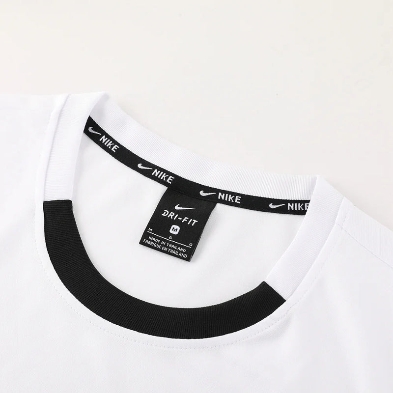 Conjunto Nike - Camisa + Short, Branco com Preto