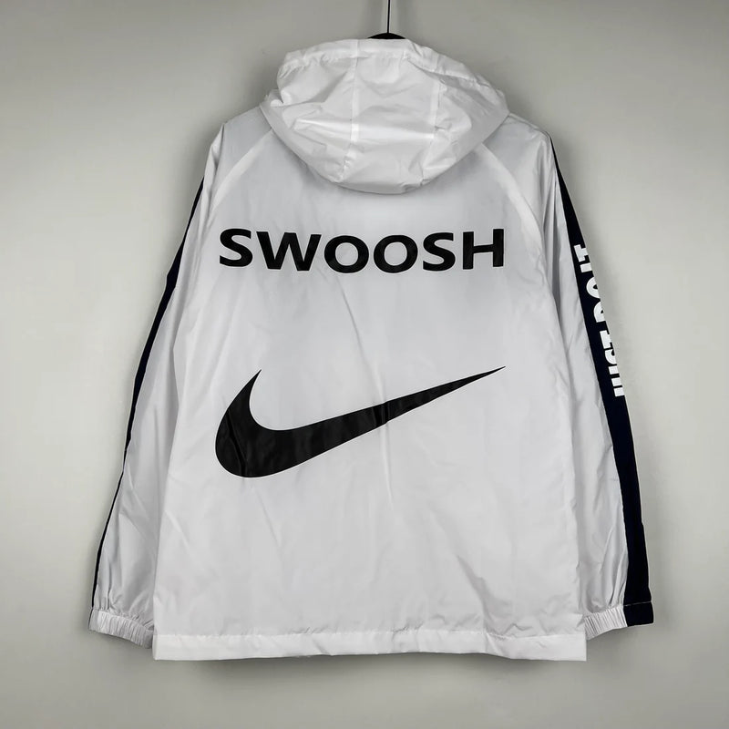 Jaqueta Corta Vento Nike Just do It - Forrada e com Capuz, Branco