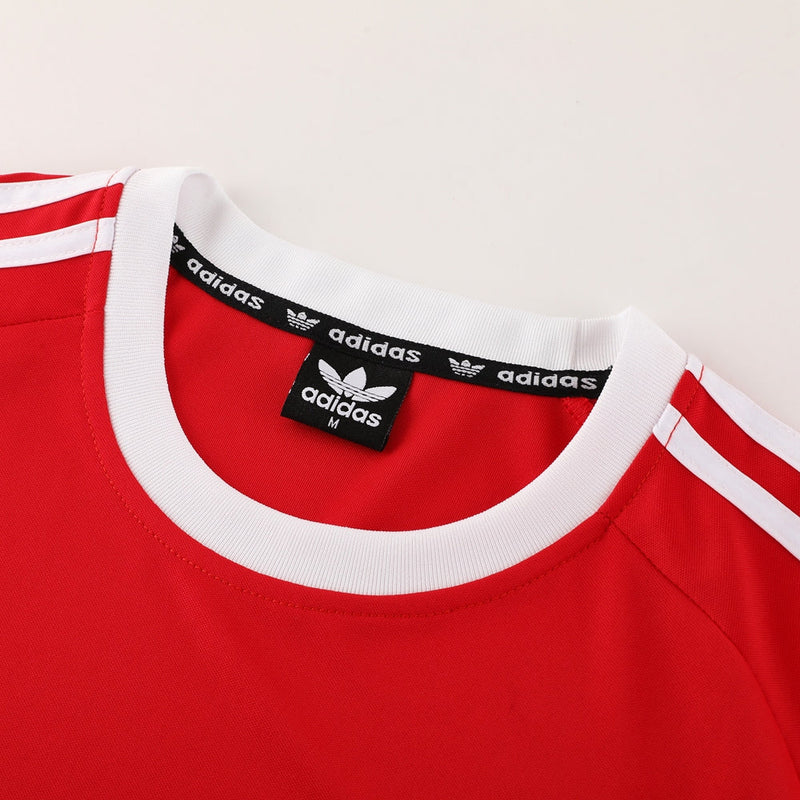 Conjunto Adidas - Camisa + Short, Vermelho com Preto