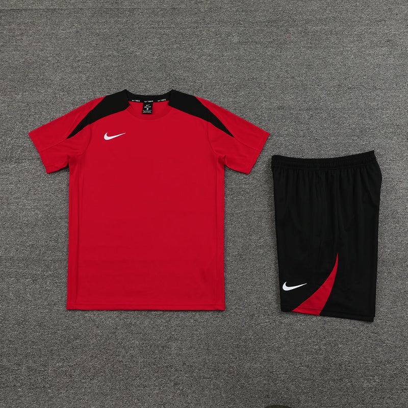 Conjunto Nike - Camisa + Short, Vermelho com Preto