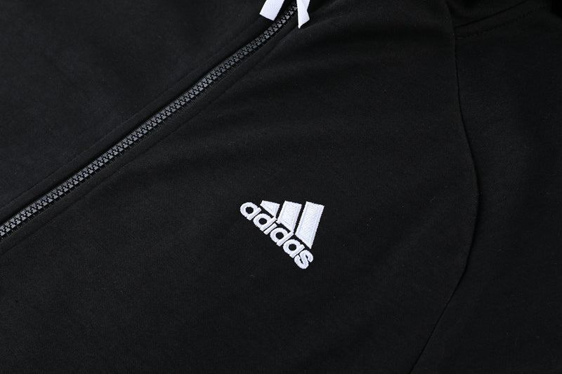 Conjunto Moletom Adidas - Jaqueta com Capuz + Calça, Preto