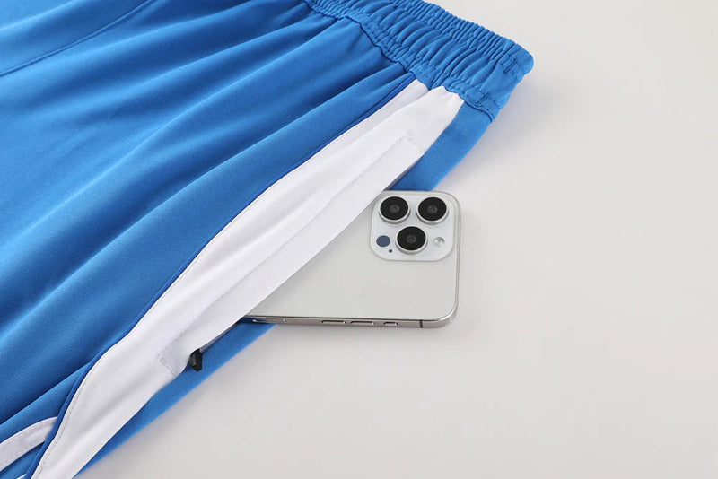 Conjunto Adidas - Camisa + Short, Azul com Branco
