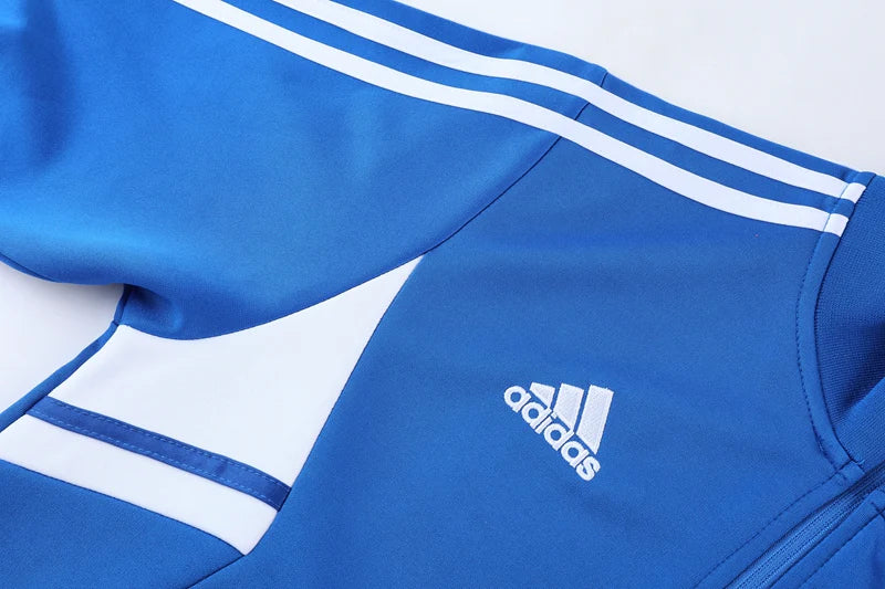 Conjunto Adidas - Jaqueta + Calça, Azul com Preto