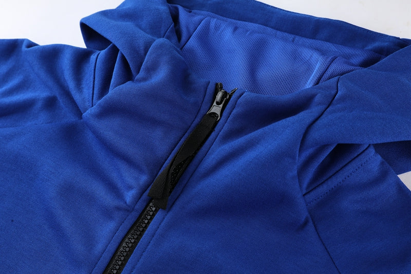 Conjunto Moletom Adidas - Jaqueta com Capuz + Calça, Azul com Preto