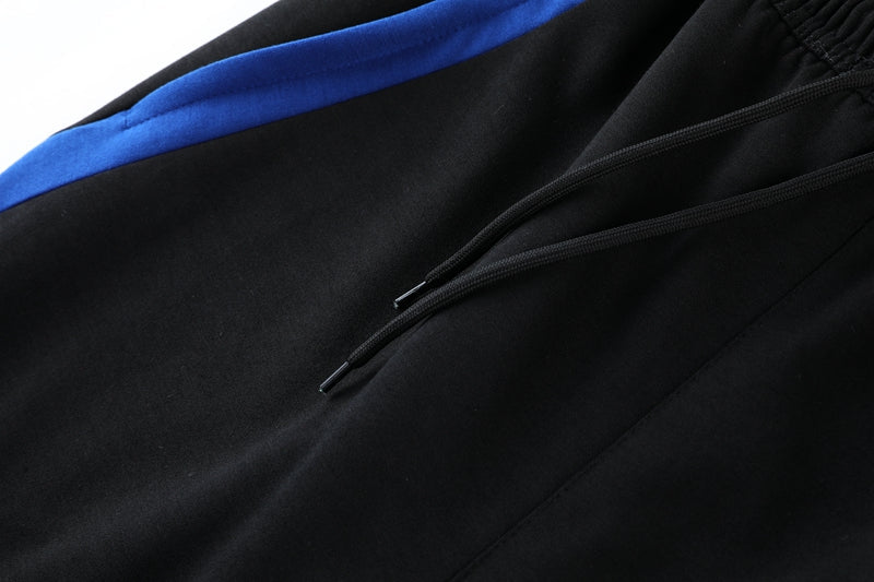Conjunto Moletom Adidas - Jaqueta com Capuz + Calça, Azul com Preto