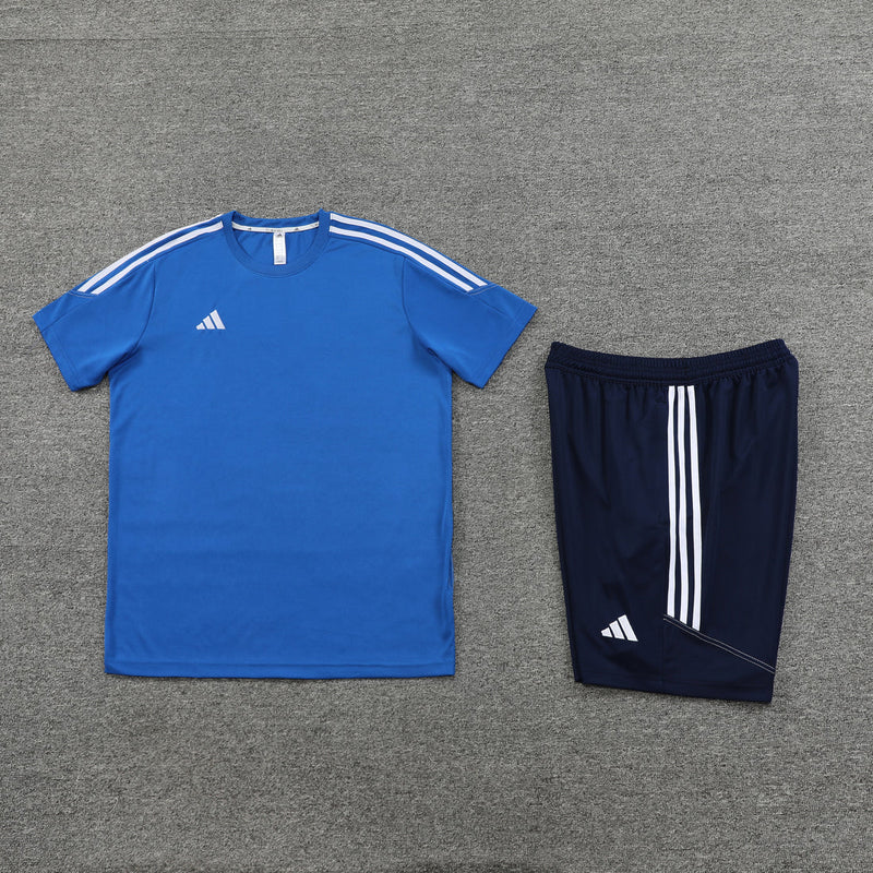 Conjunto Adidas - Camisa + Short, Azul com Azul Escuro