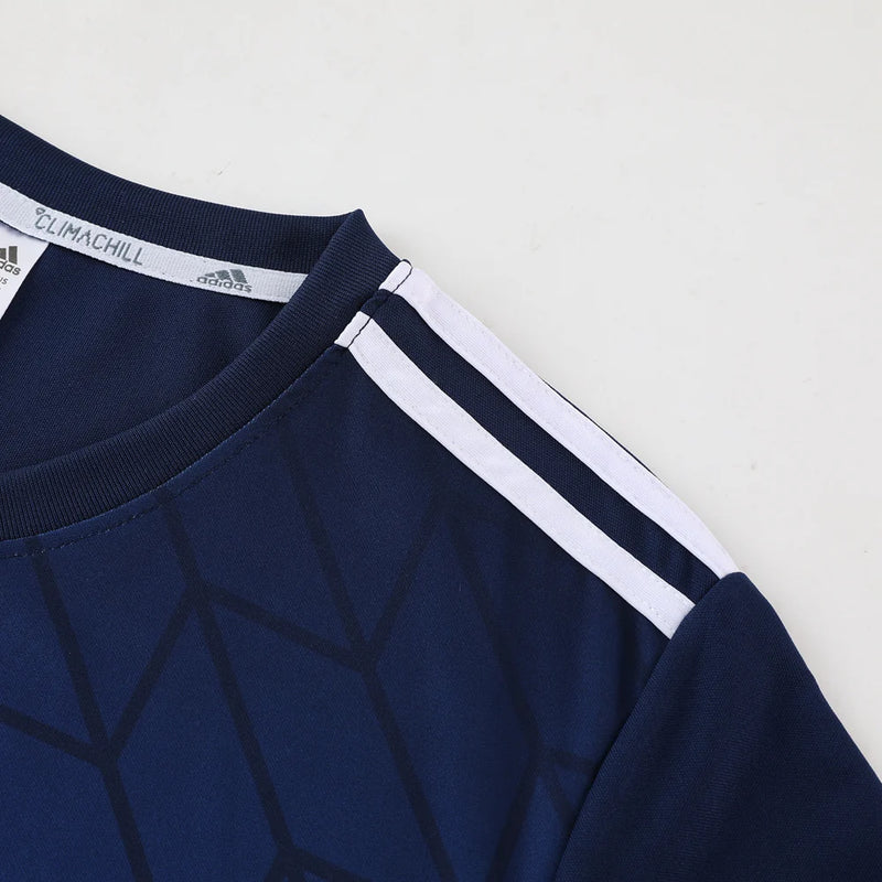Conjunto Adidas - Camisa + Short, Azul com Preto